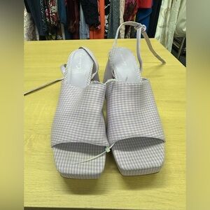Circus NY Women’s Miranda Lilac Checkered Platform Sandals Size 7.5 NWOT